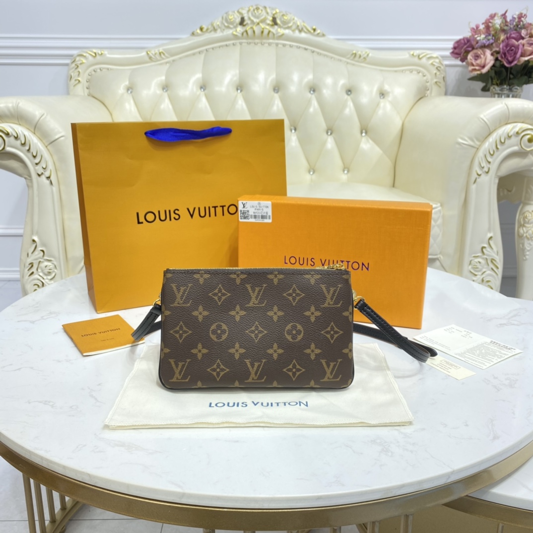 Louis Vuitton DOUBLE ZIP POCHETTE Handbag Monogram M69203 